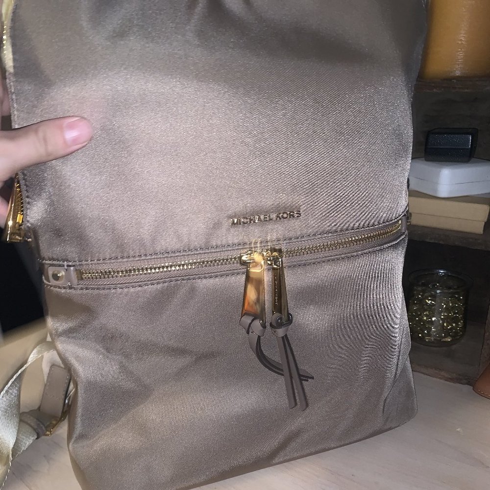 Beige/Sliver Michael Kors Backpack